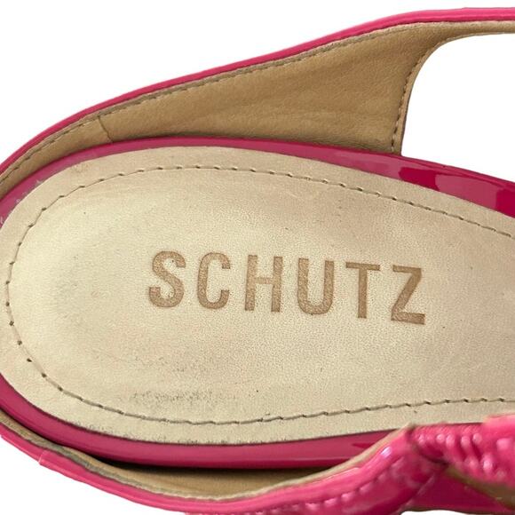 Schutz Dover Mule Hot Pink Patent Barbiecore 9.5B - Picture 9 of 13